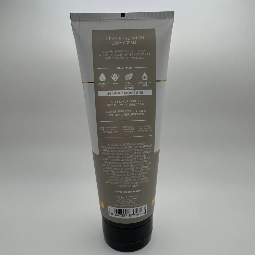 Bath & Body Works Vanilla & Palo Santo Ultimate Hydration Body Cream 8oz Women's